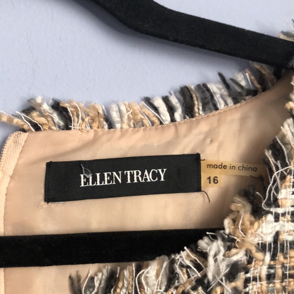 ⭕️ PRICE FIRM Ellen Tracy Size 16 Tweed Style Short Sleeve Dress - Picture 3 of 5